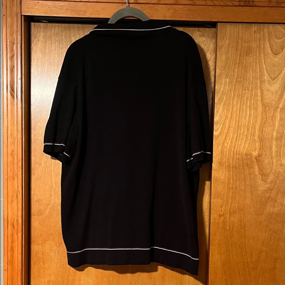 Todd Snyder knit Button-Up Shirt with White Trim XL as is - Picture 6 of 6